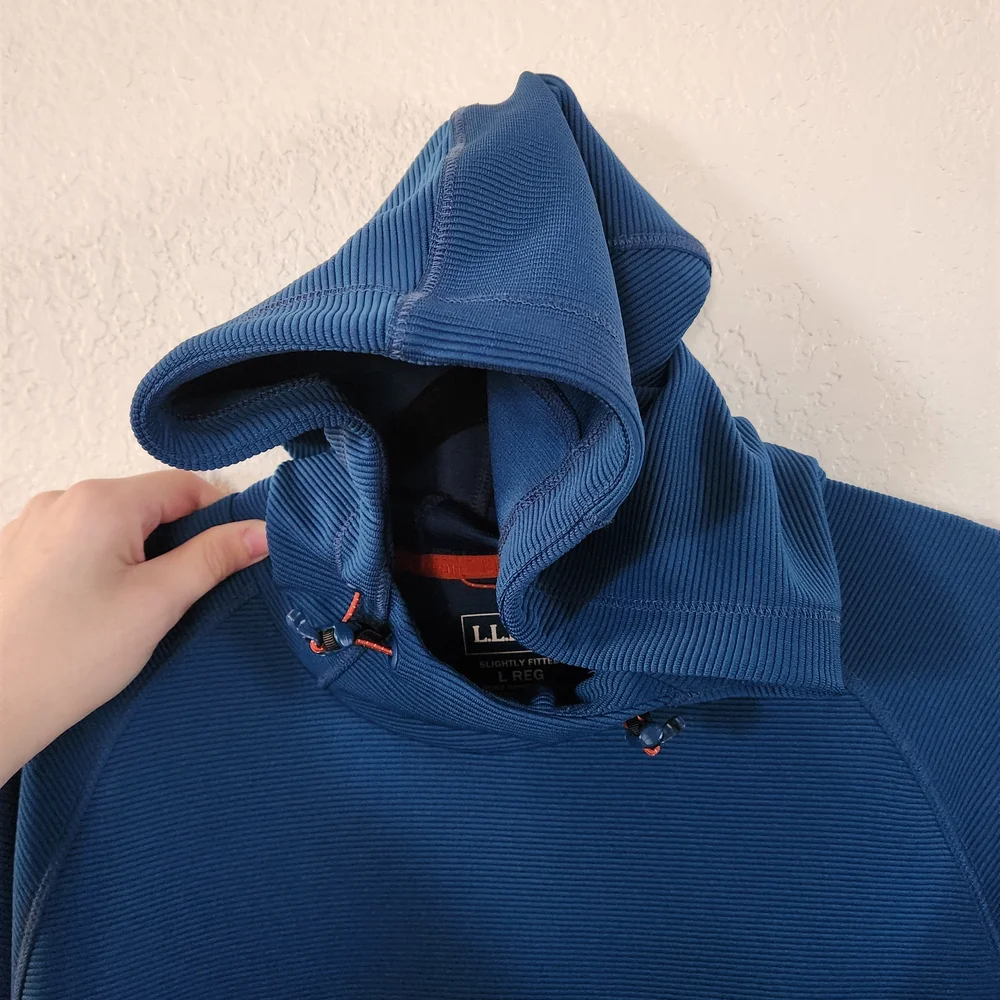 L.L. Bean Men's Slightly Fitted Hoodie VentureStretch W/Orange Trim Size L - Picture 8 of 8